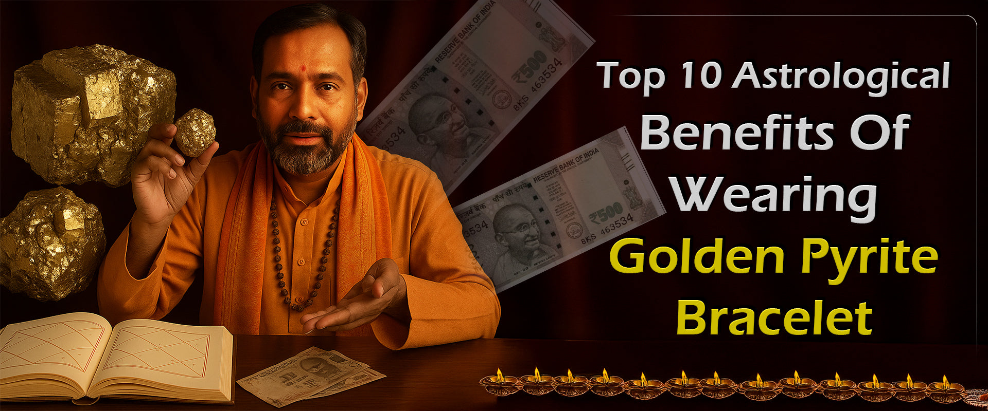 Top 10 Astrological Benefits of Wearing a Golden Pyrite Bracelet