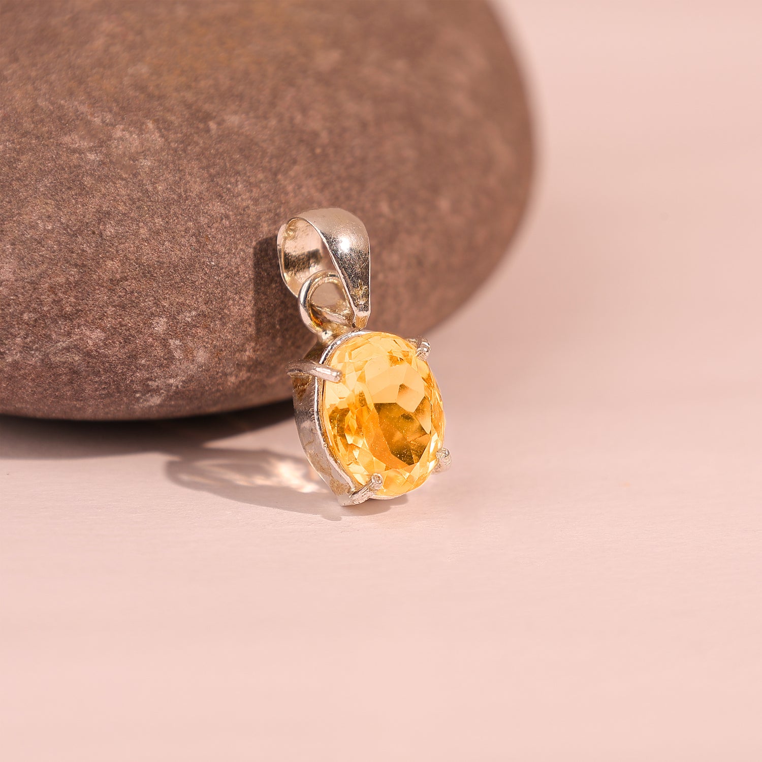 High Financial Status, Success in Job & Profession: Yellow Citrine Pendant - Abhimantrit & Certified