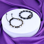 Shiv Netra & Golden Pyrite Pyramid Thread Bracelet - Abhimantrit & Certified