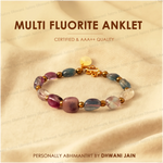Natural Multi Fluorite Anklet for Focus, Clarity & Emotional Balance