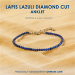 Natural Lapis Lazuli Diamond Cut Anklet for Wisdom, Confidence & Positive Energy