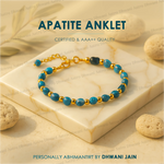 Natural Healing Stone Apatite Anklet for Motivation, Clarity & Positive Energy