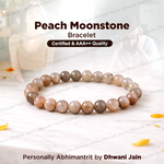Peach Moonstone Bracelet (Abhimantrit) for Emotional Balance