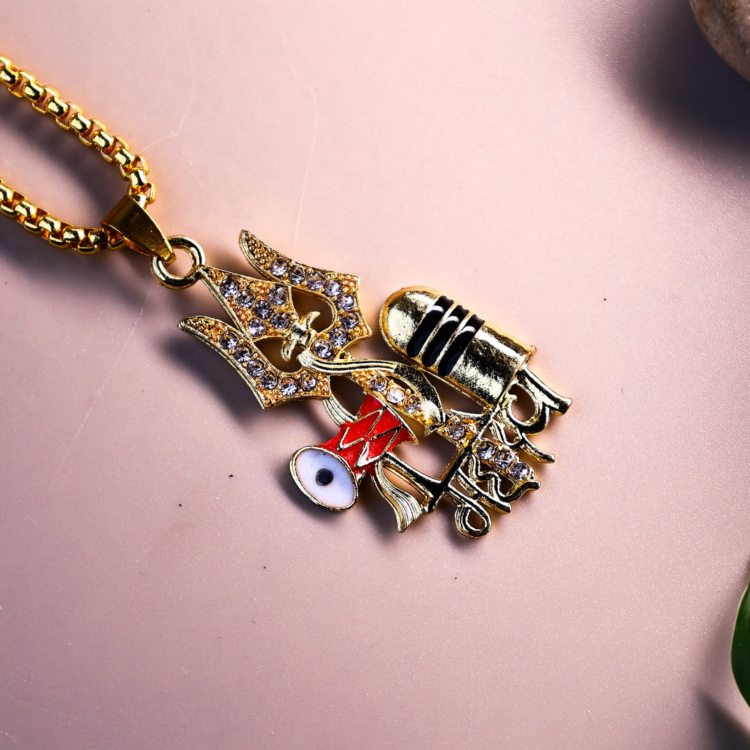Lord Shiva Trishul with Damru Pendant (Blessing & Protection)- Abhimantrit
