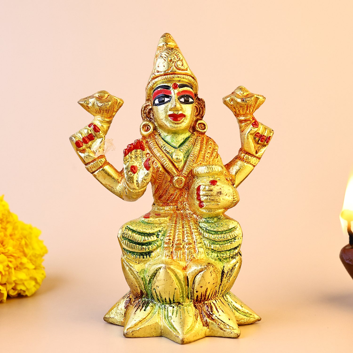 Brass Laxmi Idol - Abhimantrit