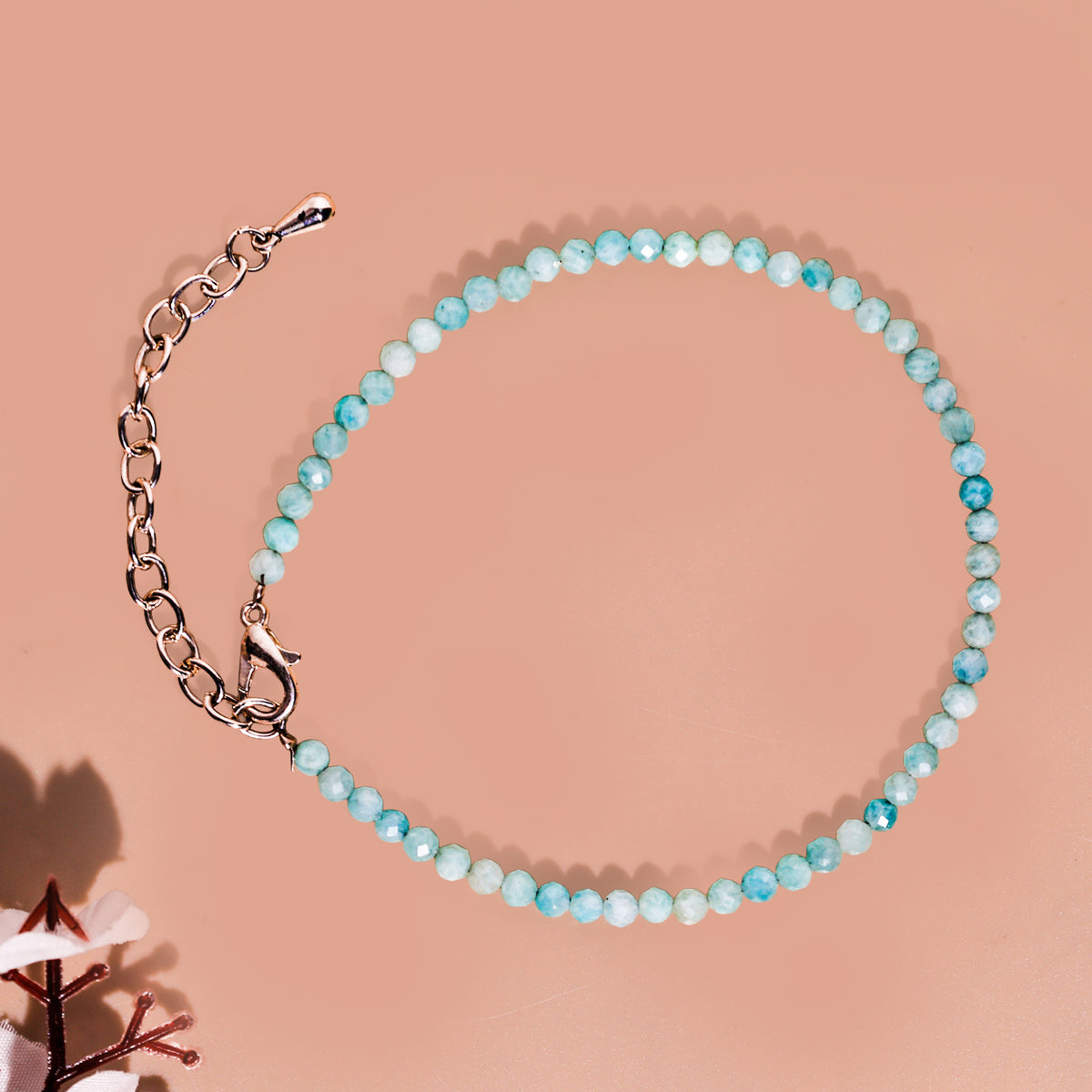 Amazonite Diamond Cut Anklet - Abhimantrit & Certified