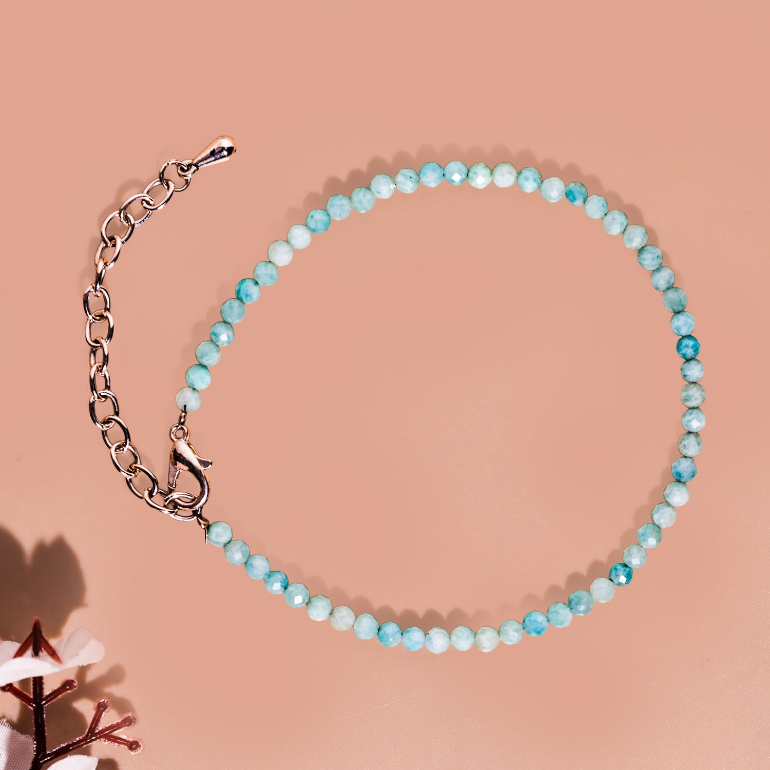 Amazonite Diamond Cut Anklet - Abhimantrit & Certified