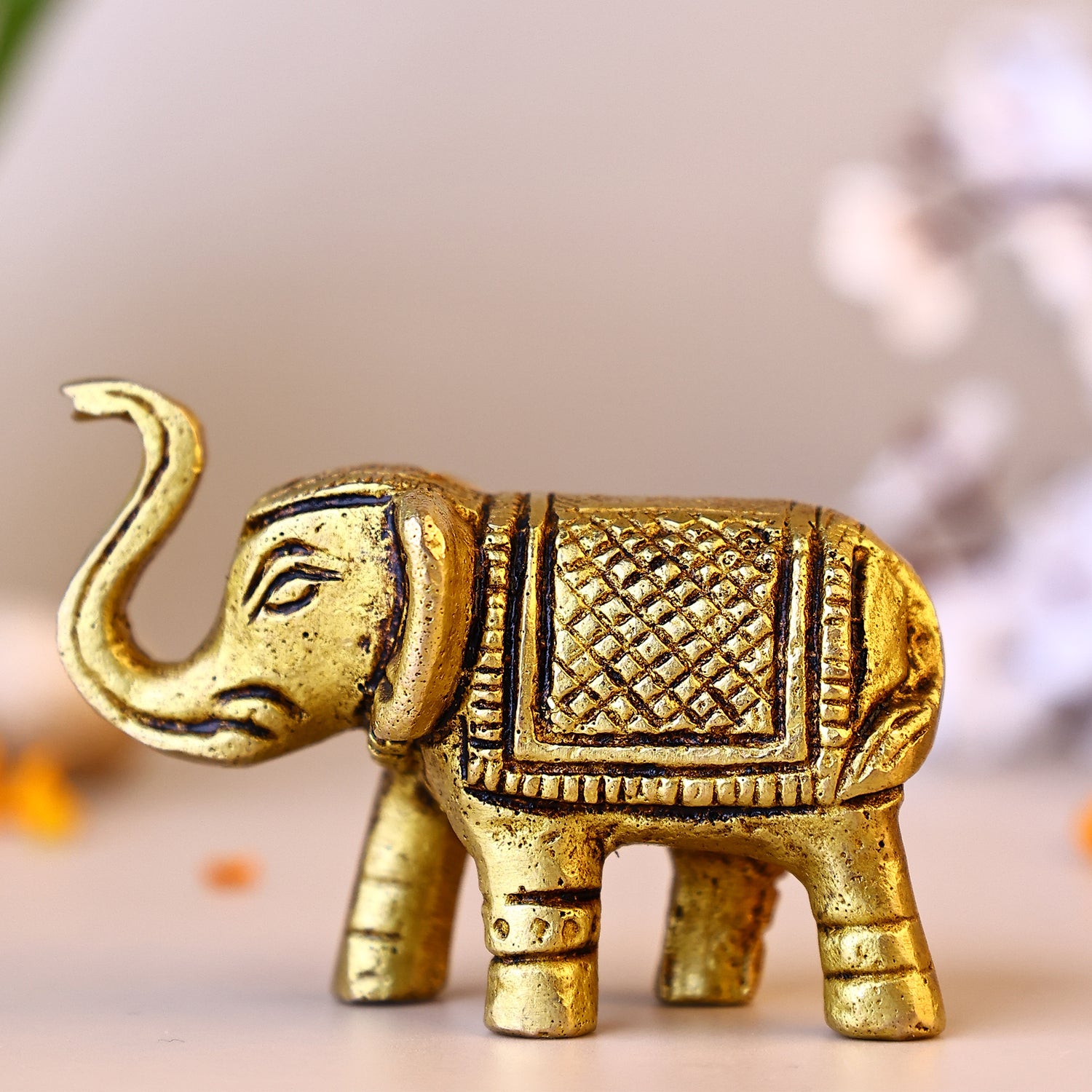 Pure Brass Vastu Elephant Statue - Abhimantrit