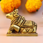Brass Nandi Sitting Idol - Abhimantrit
