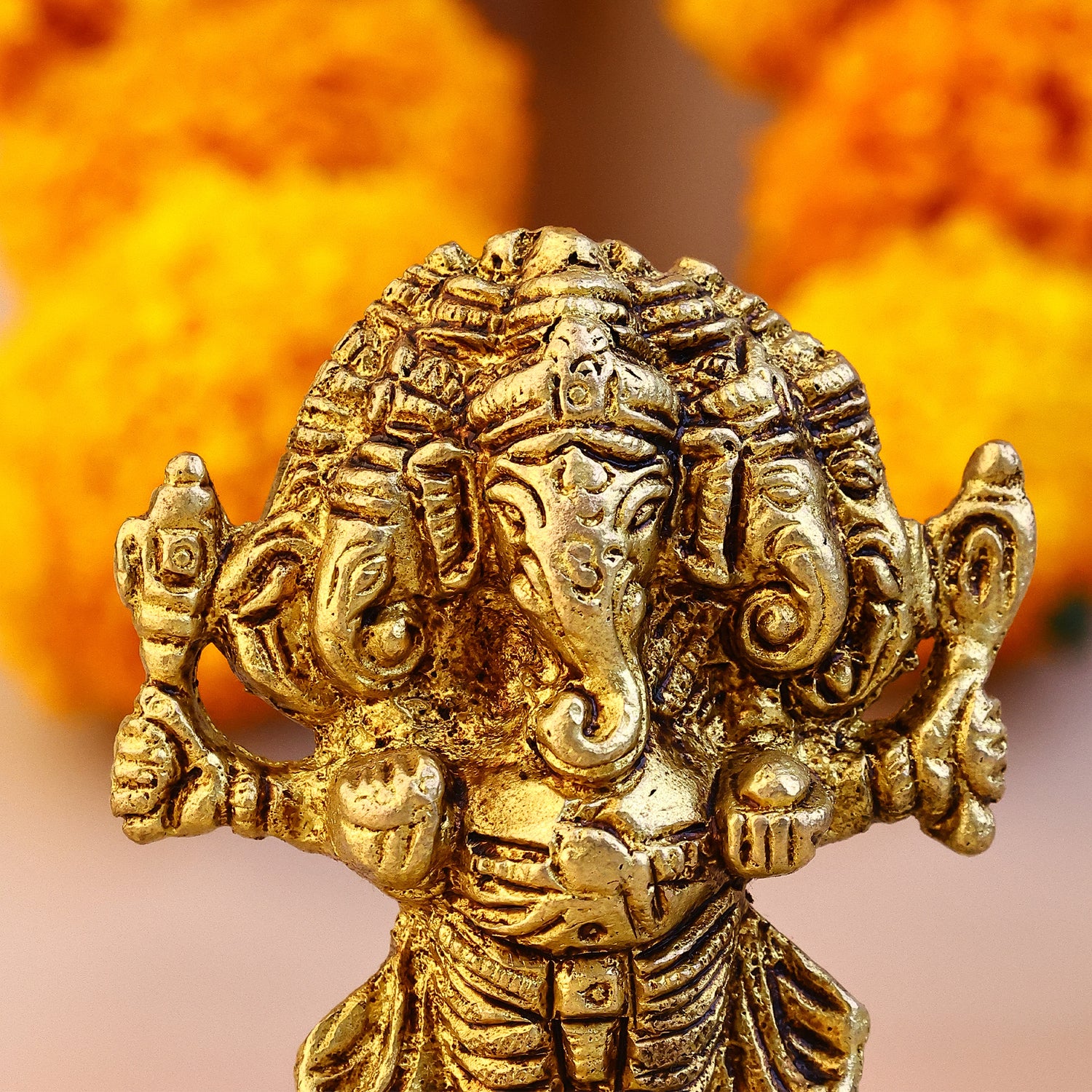 Brass Panchmukhi Ganesha Idol - Abhimantrit