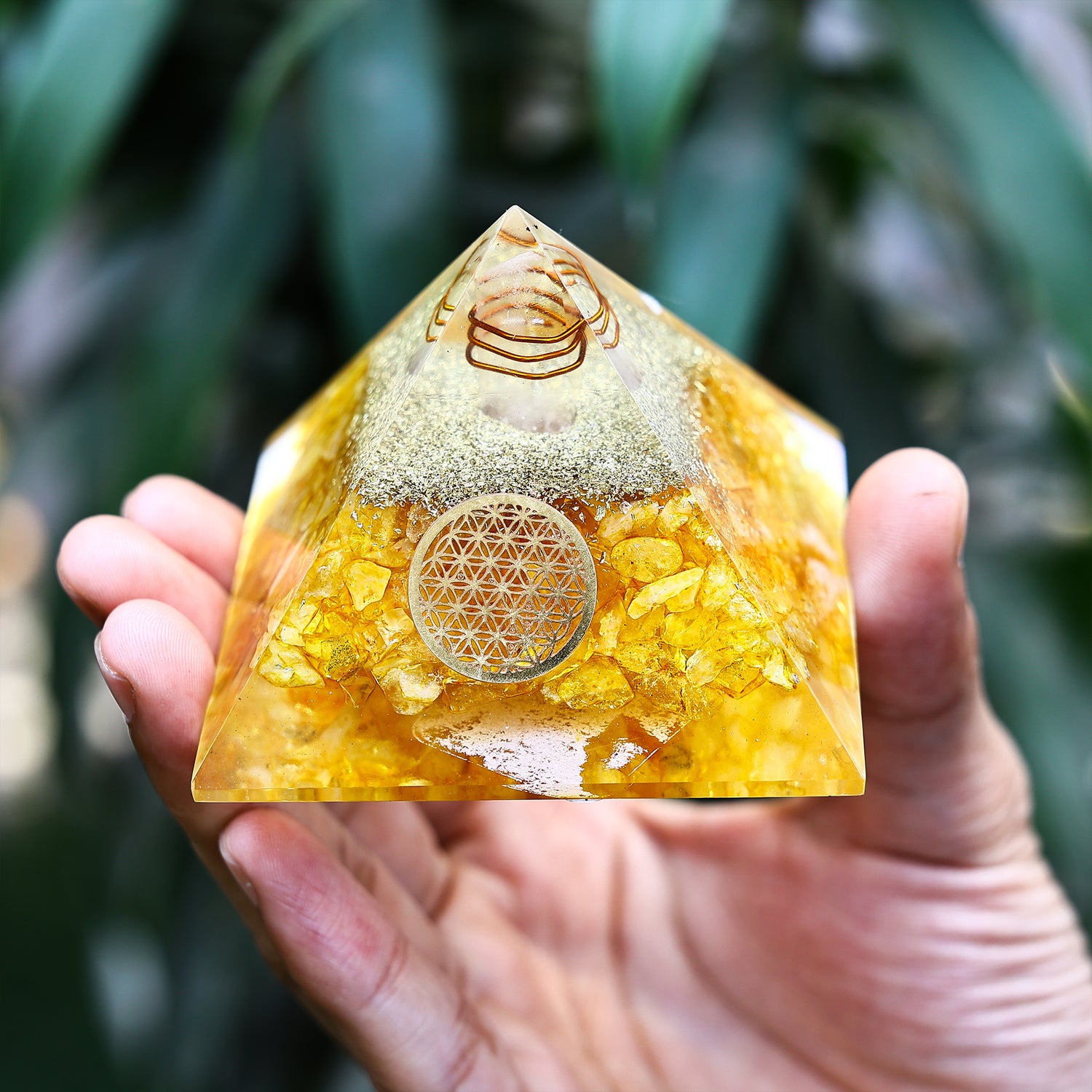 Yellow Citrine Pyramid - Abhimantrit