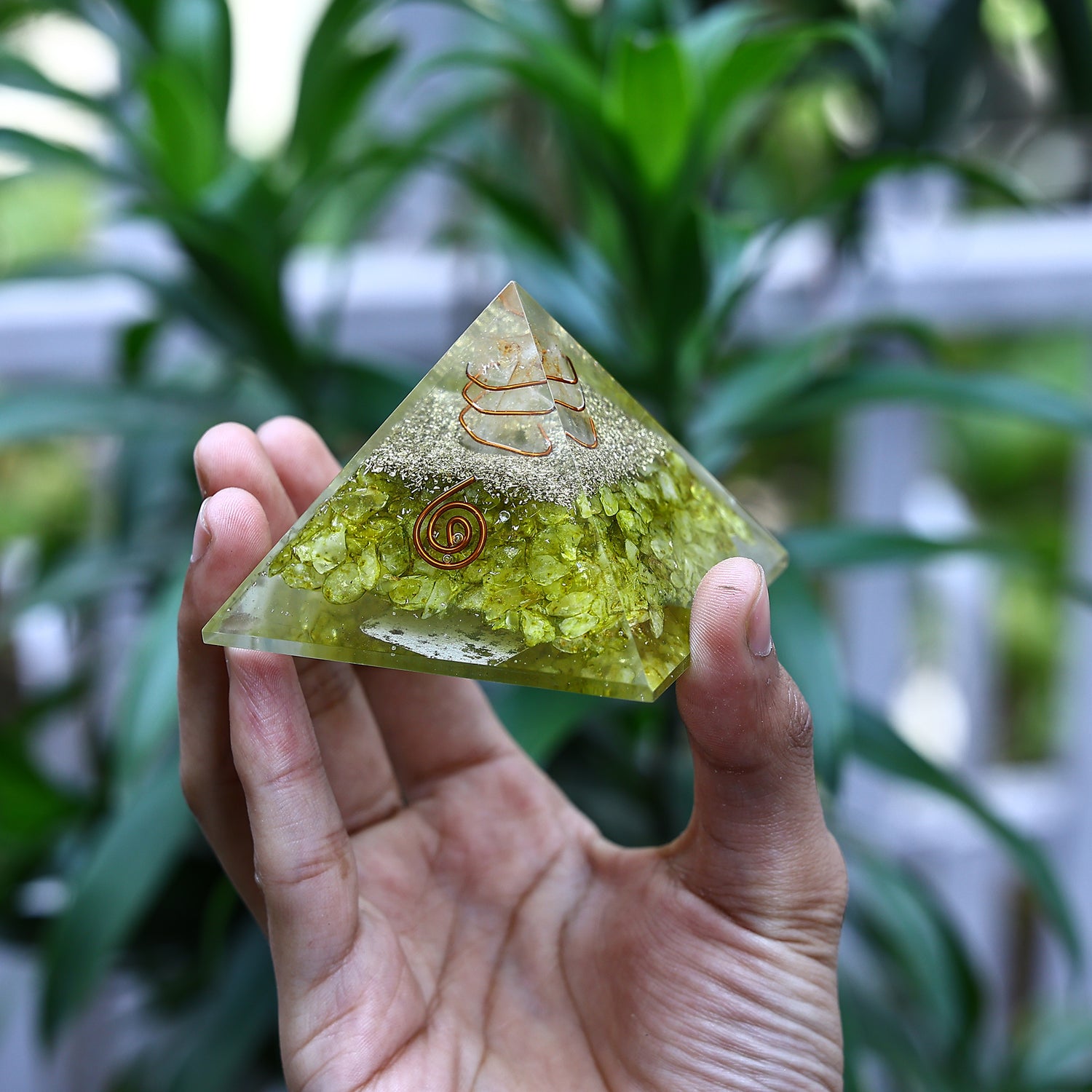 Peridot Pyramid - Abhimantrit