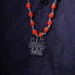 Silver Plated Lord Shiva Sitted Rudraksha Mala- Abhimantrit