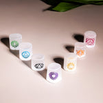 Selenite 7 Chakra Tumble Set - Abhimantrit