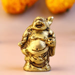 Brass Laughing Buddha with Bowl & Bag - Abhimantrit