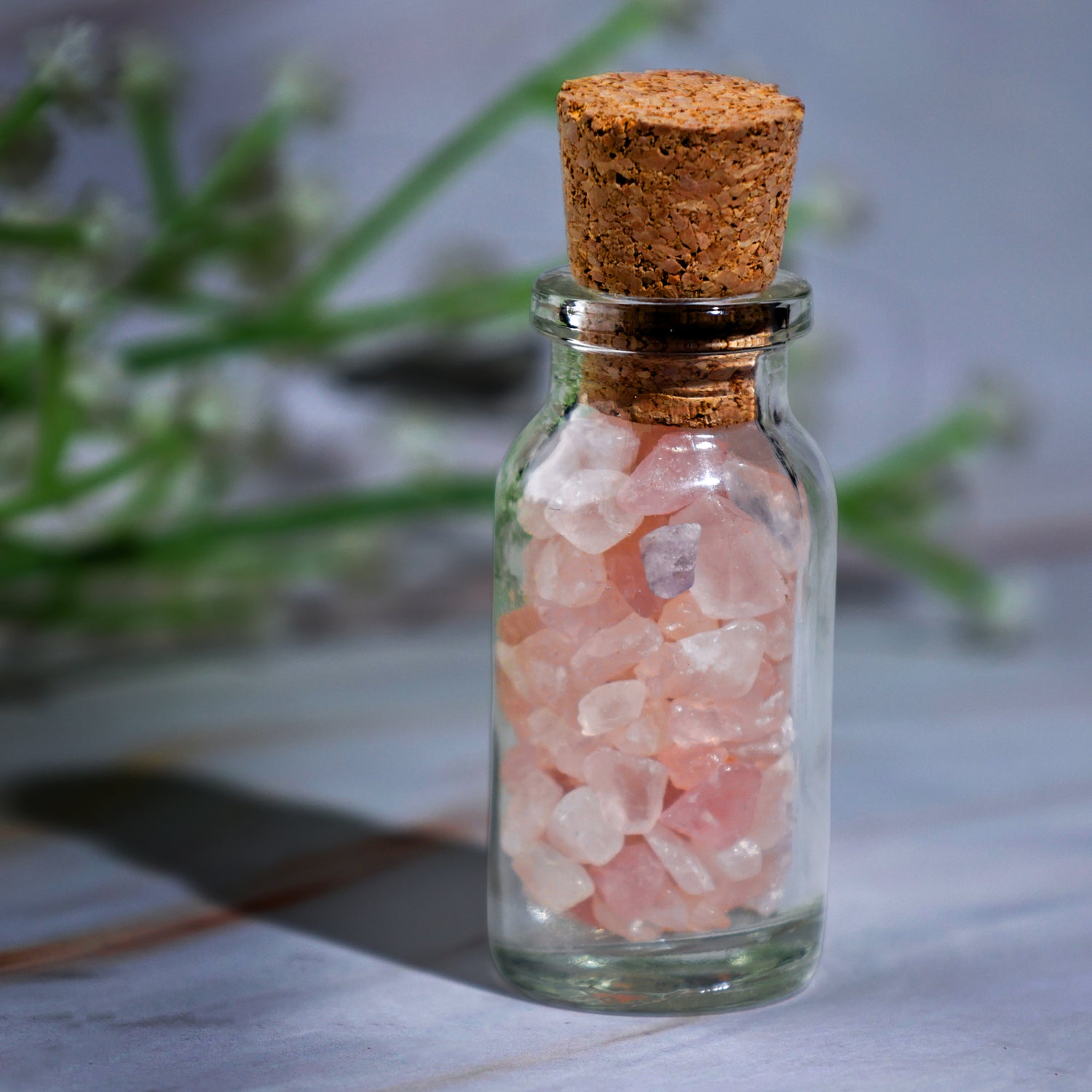 Rose Quartz Bottle Chips - Abhimantrit