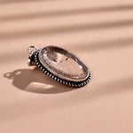 Clear Quartz Oval Stone Pendant - Abhimantrit & Certifiefd
