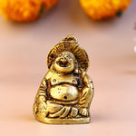 Brass Laughing Buddha with Umbrella – Abhimantrit