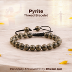 Pyrite Thread Bracelet for Wealth, Confidence & Protection