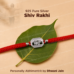 925 Sterling Silver Shiv Rakhi | Handmade Red Thread Raksha Bandhan Bracelet for Brother