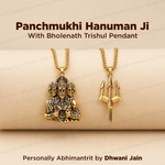 Panchmukhi Hanuman Ji with Bholenath Trishul Pendant