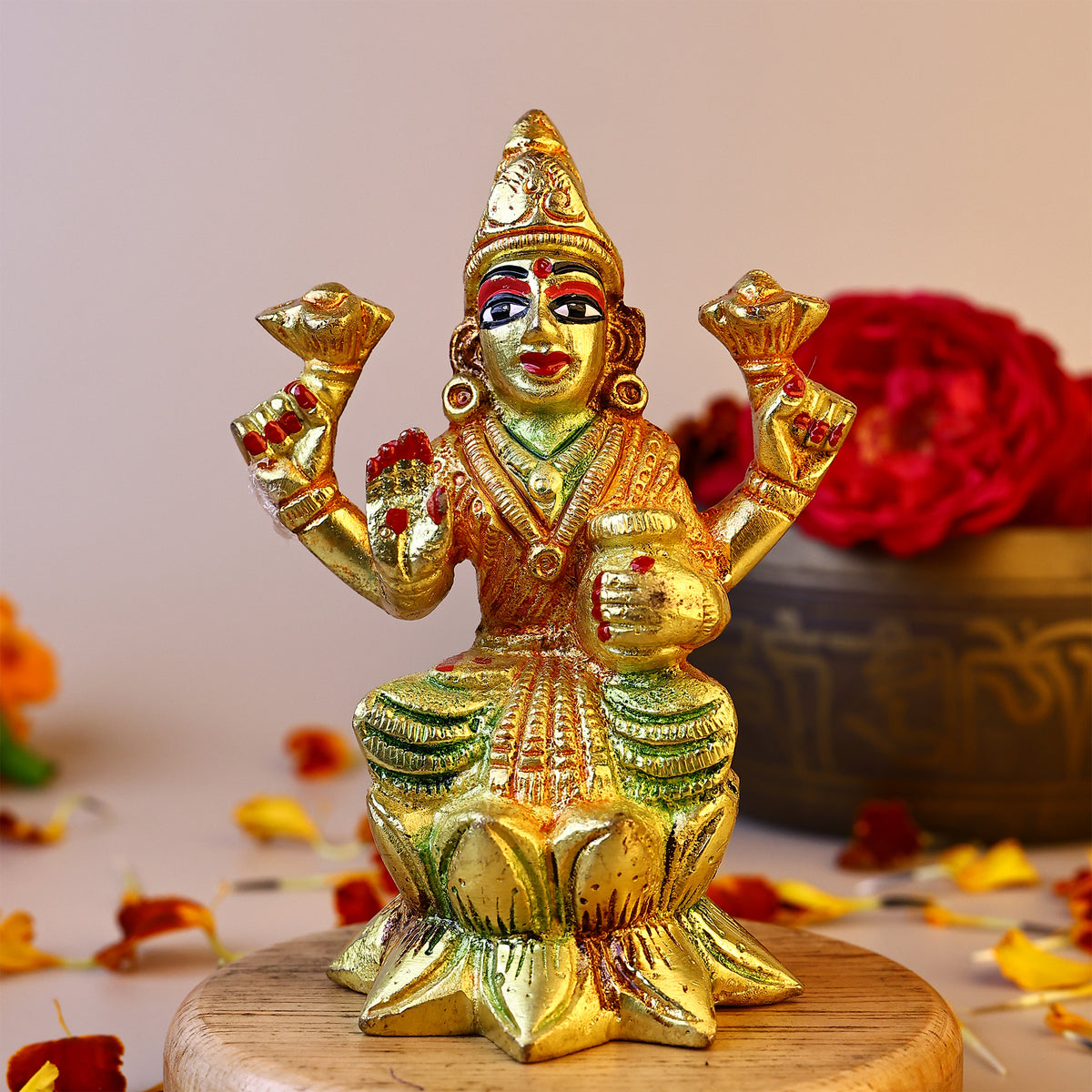 Brass Laxmi Idol - Abhimantrit