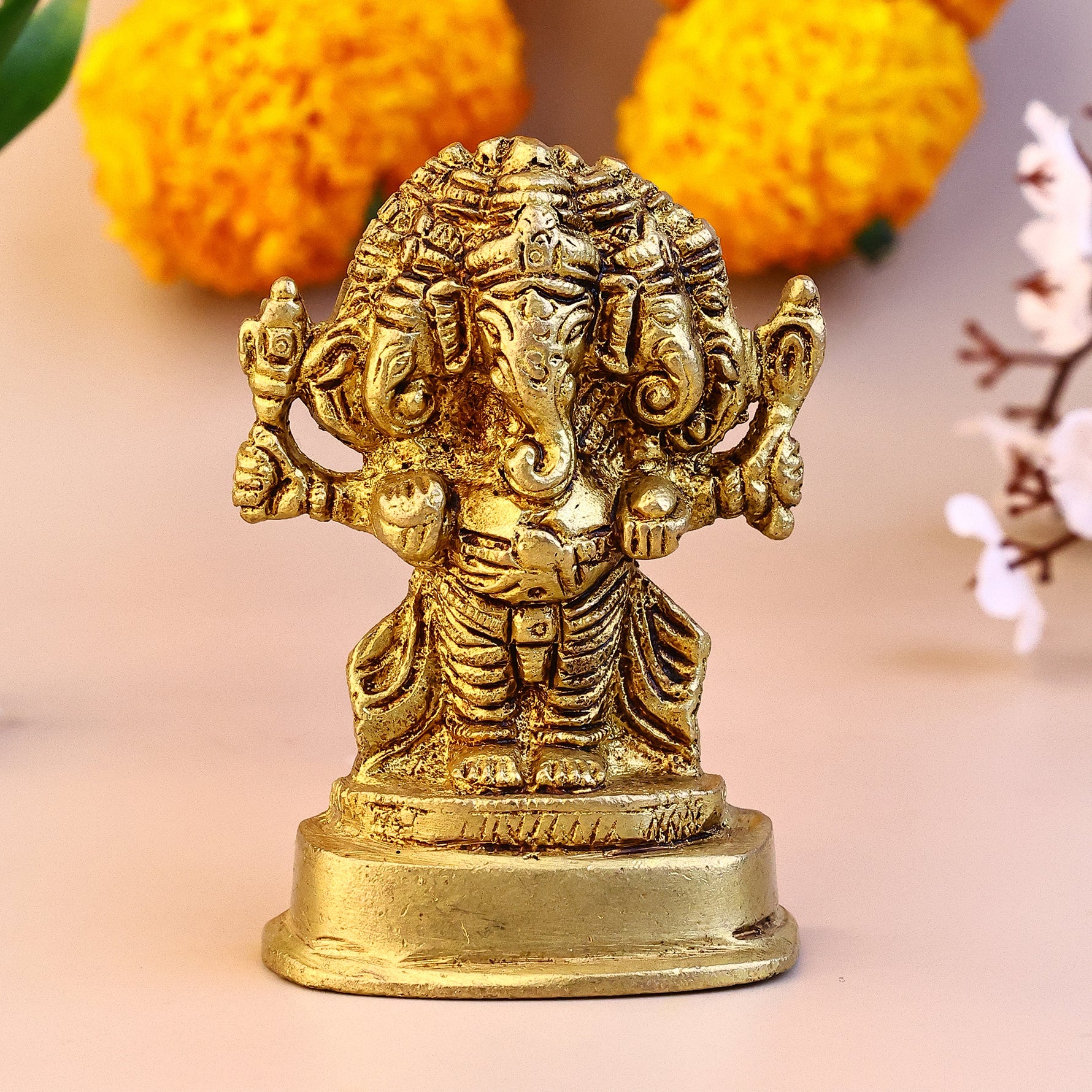 Brass Panchmukhi Ganesha Idol - Abhimantrit