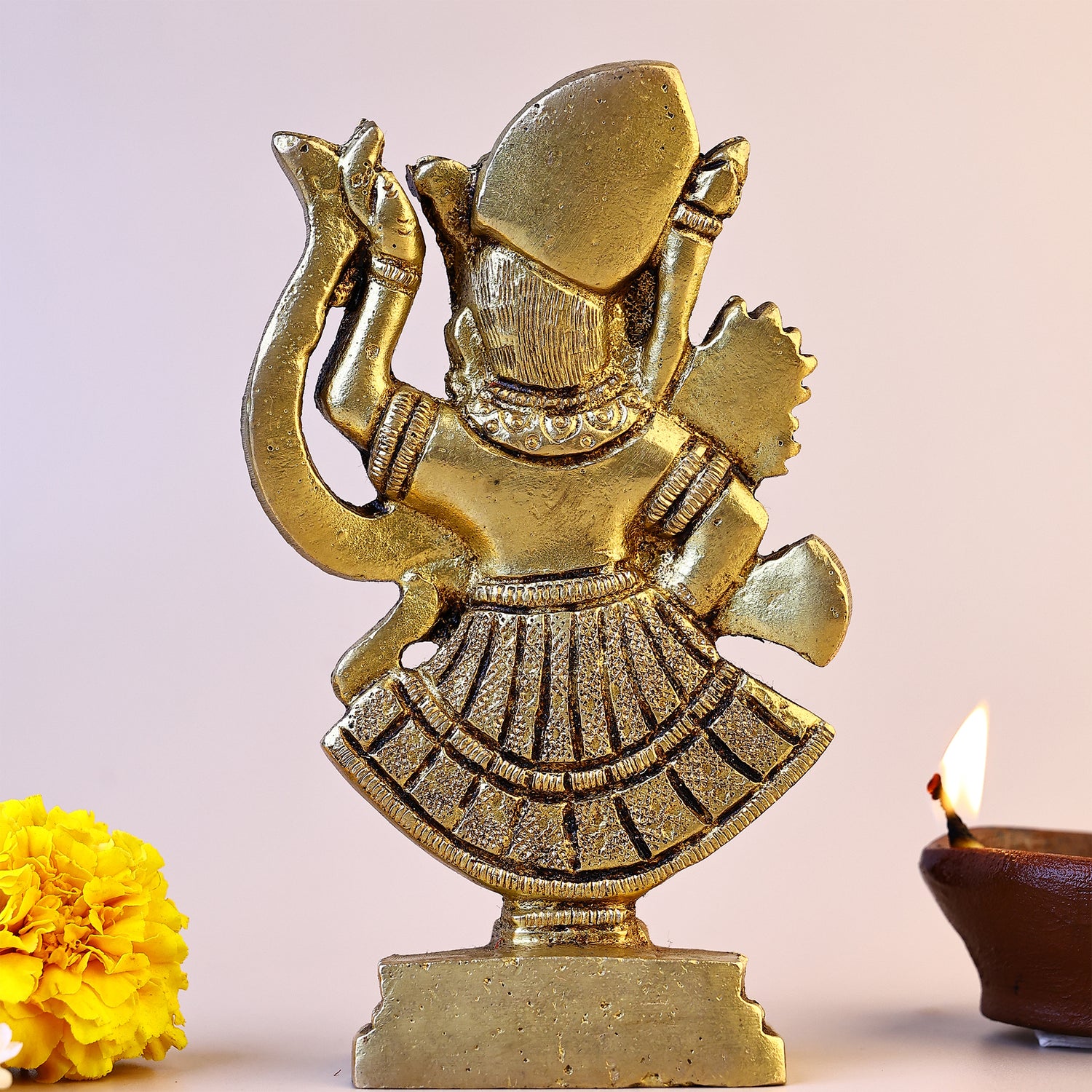 Brass Shrinath Ji Sculpture - Abhimantrit