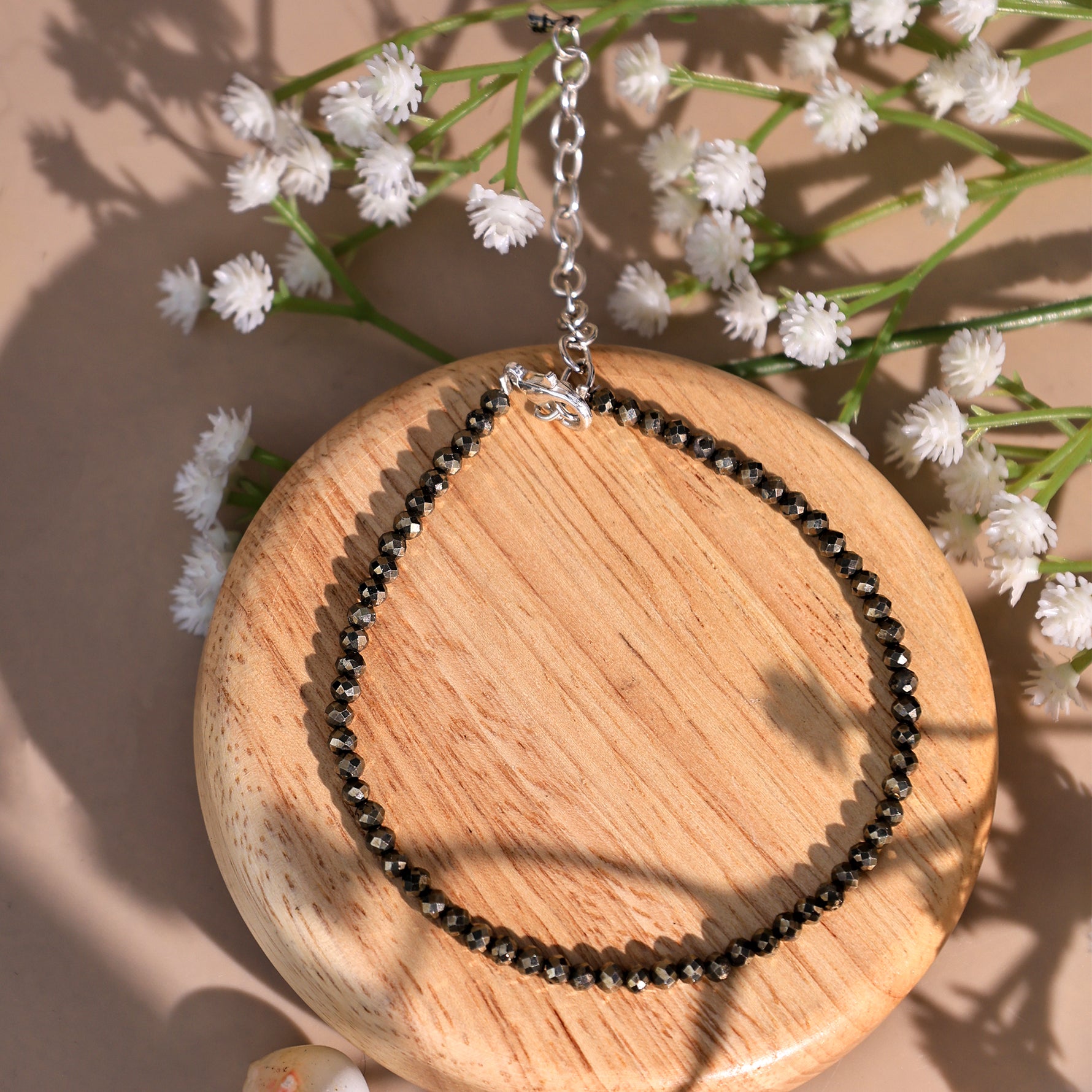 Pyrite Diamond Cut Anklet - Abhimantrit & Certified