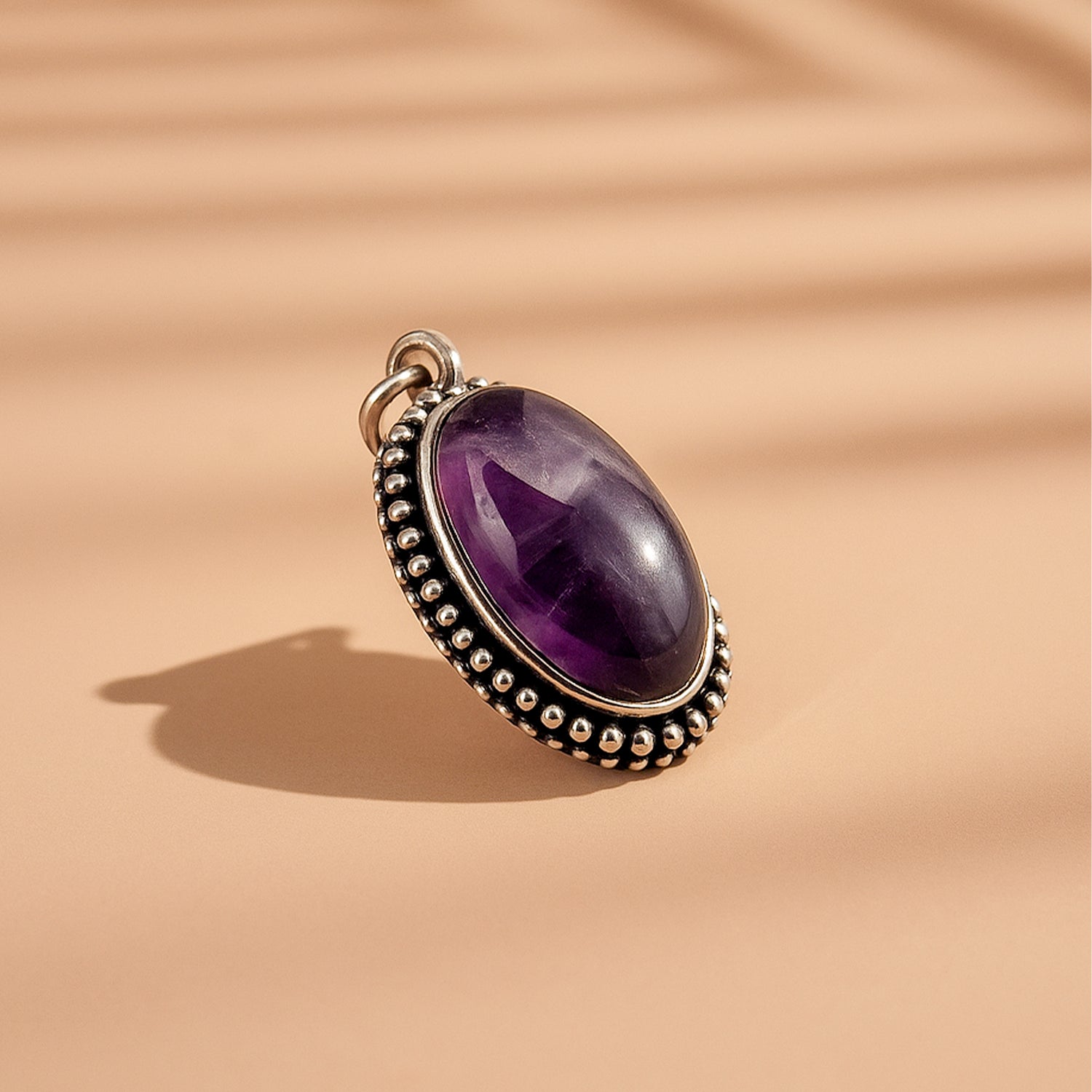 Katela Amethyst Oval Stone Pendant - Abhimantrit & Certifiefd