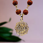Laxmi Yantra with 5 Mukhi Rudraksha Pendant (Blessing & Protection) - Abhimantrit