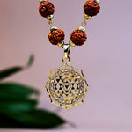 Laxmi Yantra with 5 Mukhi Rudraksha Pendant (Blessing & Protection) - Abhimantrit