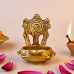 Brass Shanku Chakra Kuber Diya - Abhimantrit