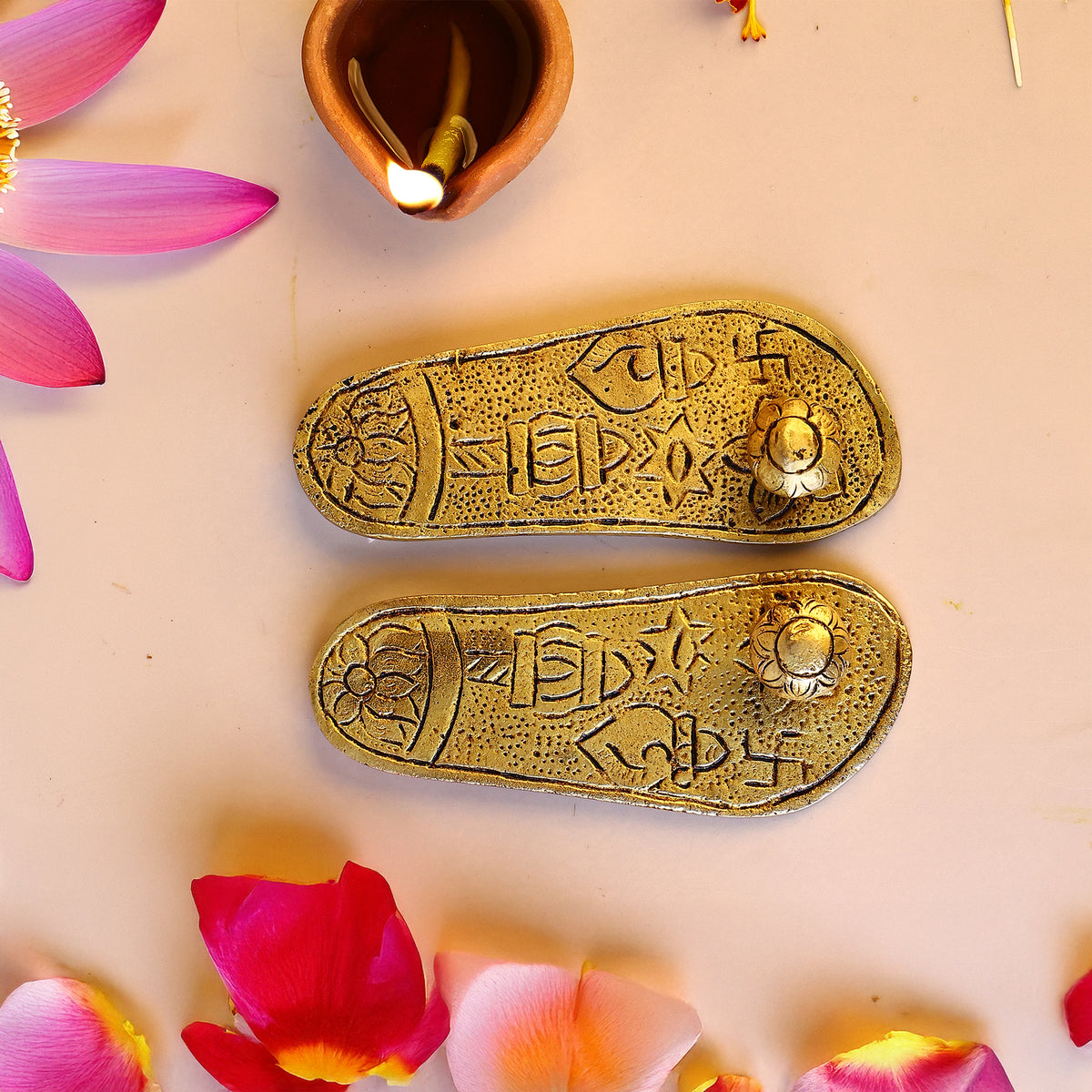 Brass Charan Paduka (Khadau) - Abhimantrit