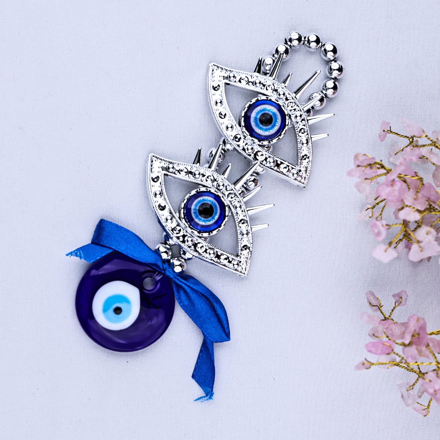 2 Eyelash with Evil Eye Hanging - Abhimantrit