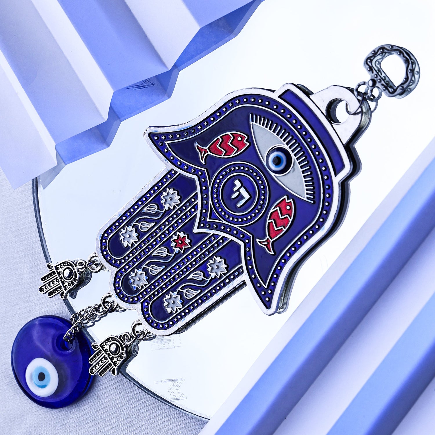 Medium Hamsa Hand with Evil Eye Hanging - Abhimantrit