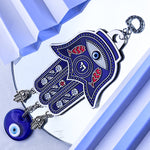 Medium Hamsa Hand with Evil Eye Hanging - Abhimantrit