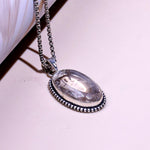 Clear Quartz Oval Stone Pendant - Abhimantrit & Certifiefd