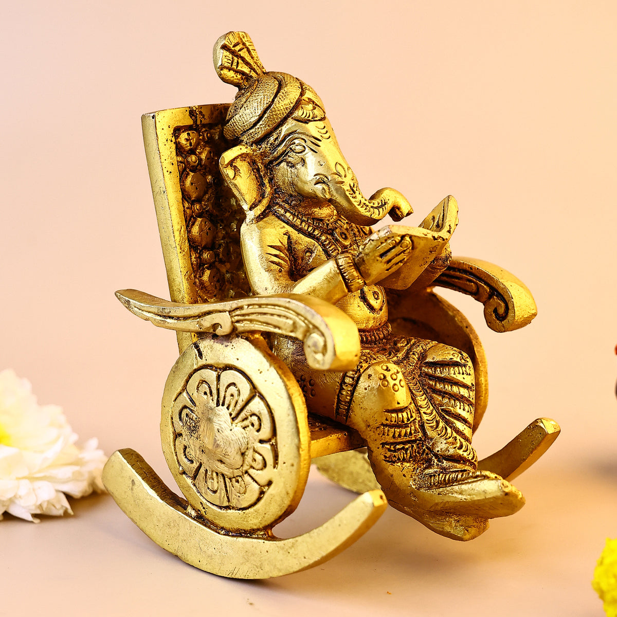 Brass Ganesha With Sitting Chair - Abhimantrit