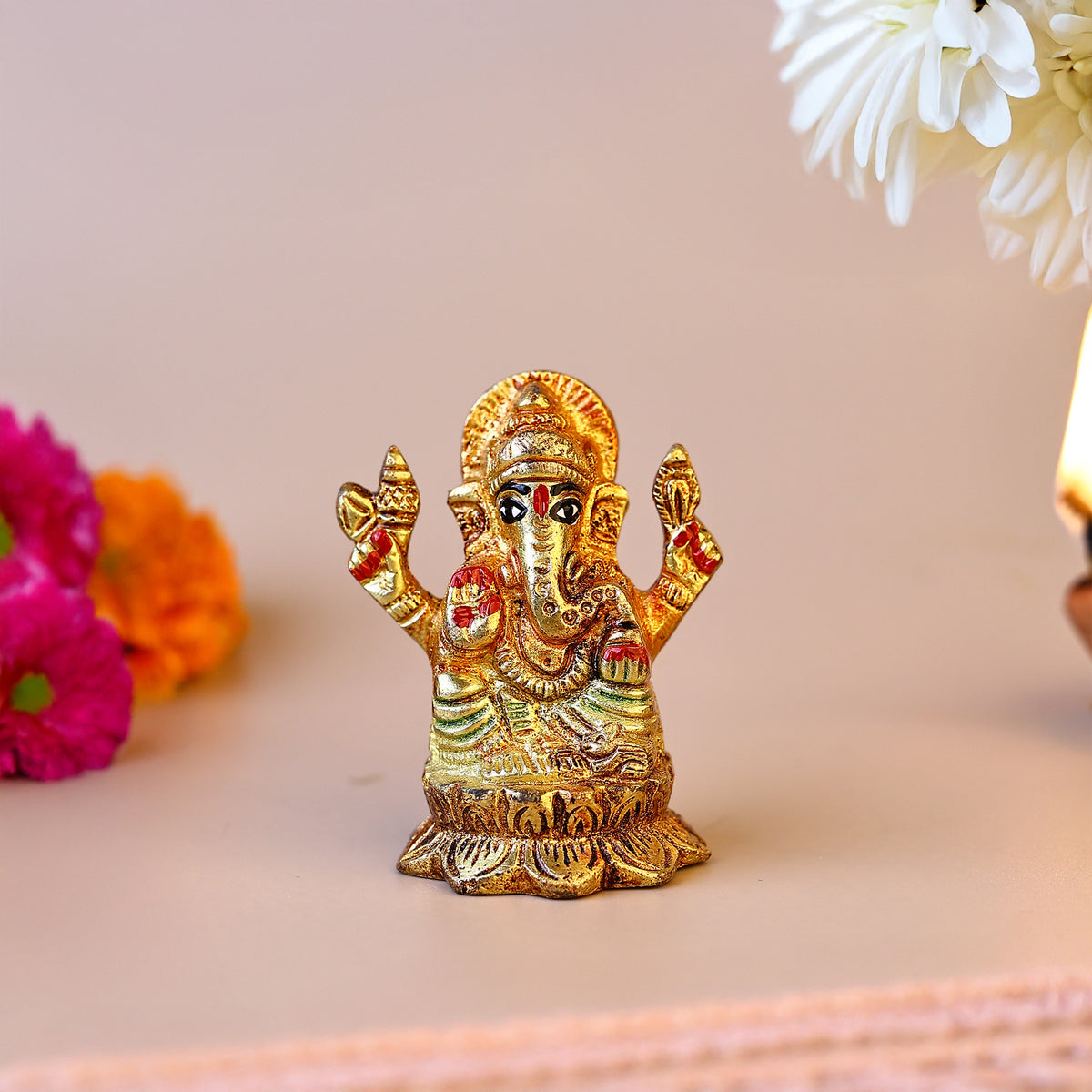 Brass Ganesha Idol - Abhimantrit