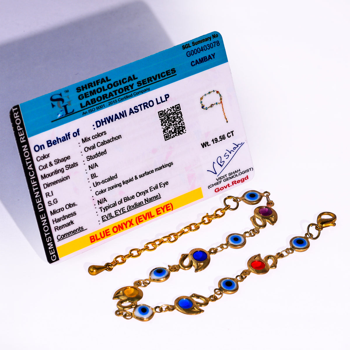 Blue Onyx Evil Eye Anklet - Abhimantrit & Certified