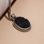Black Turmaline Oval Stone Pendant - Abhimantrit & Certifiefd