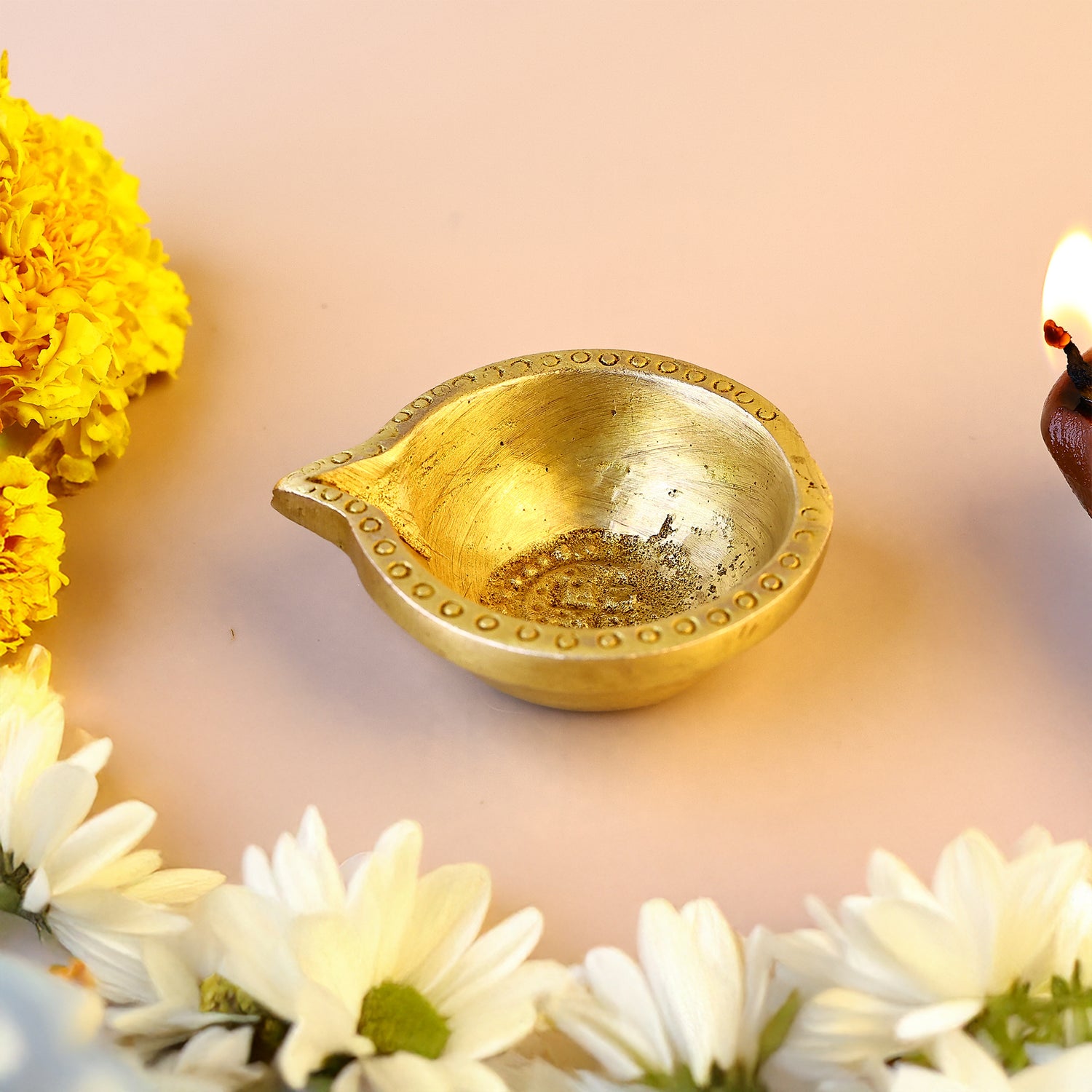 Brass Swastik Diya - Abhimantrit