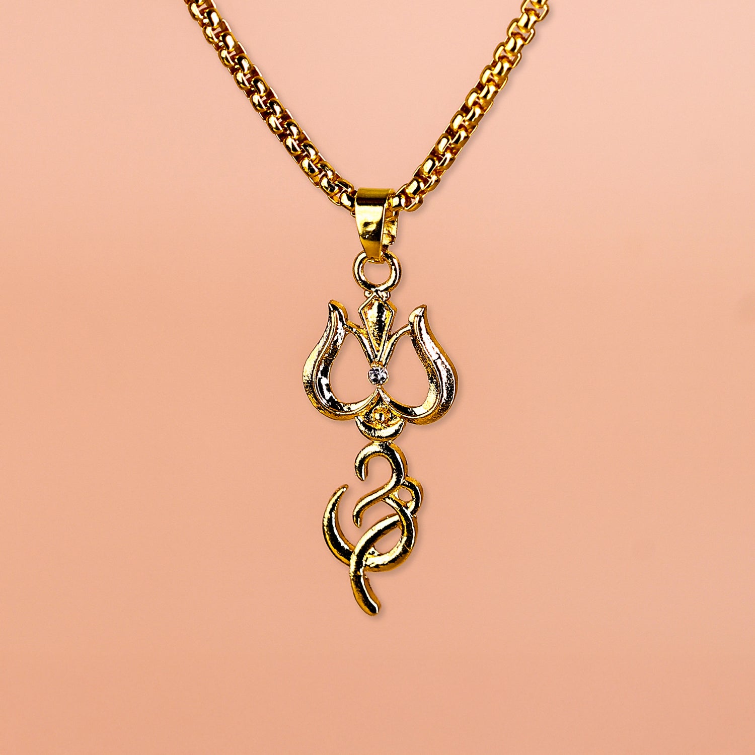 Lord Shiva's Trishul with Om Pendant - Abhimantrit