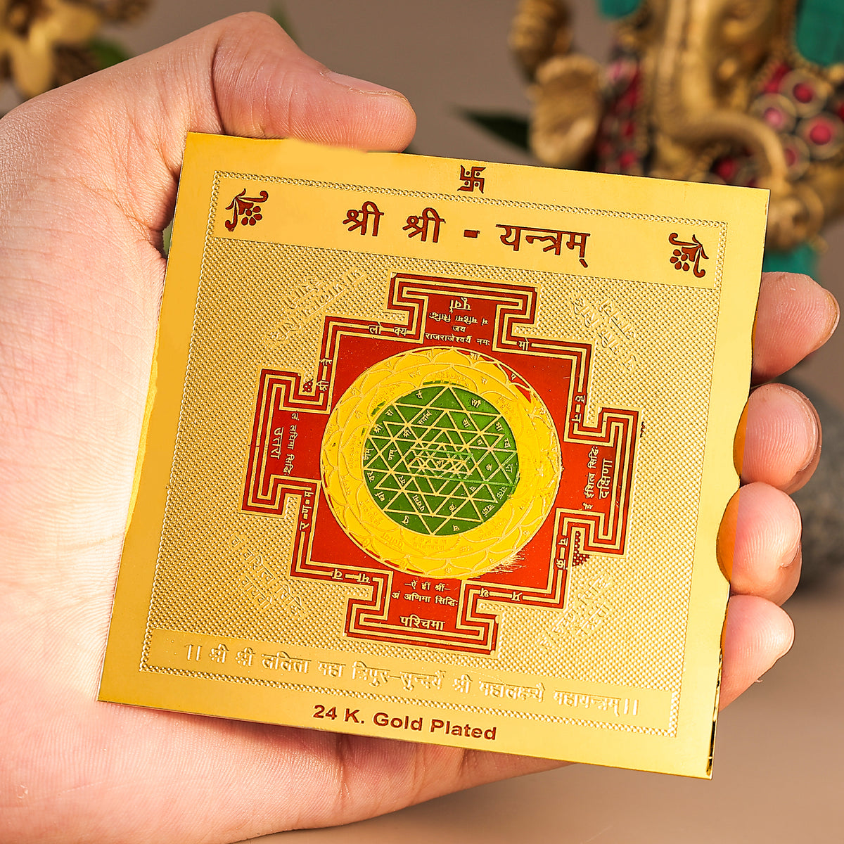 Gold Plated Shree Shree Yantra - Abhimantrit