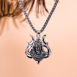 Lord Shiva with Trishul on Back Pendant - Abhimantrit