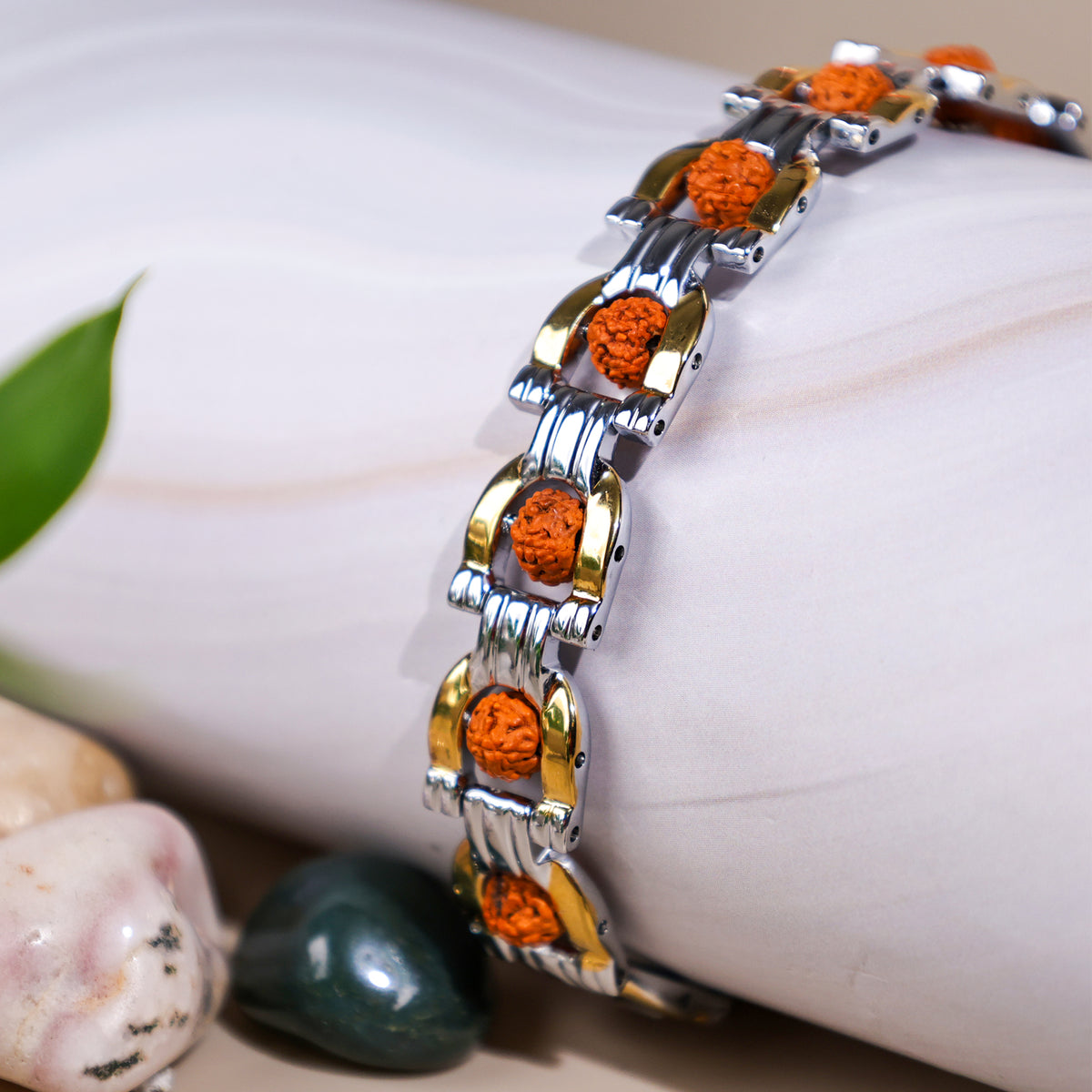 PanchMukhi Rudraksha Bracelet (IGP Gold & Silver Plating) – Abhimantrit