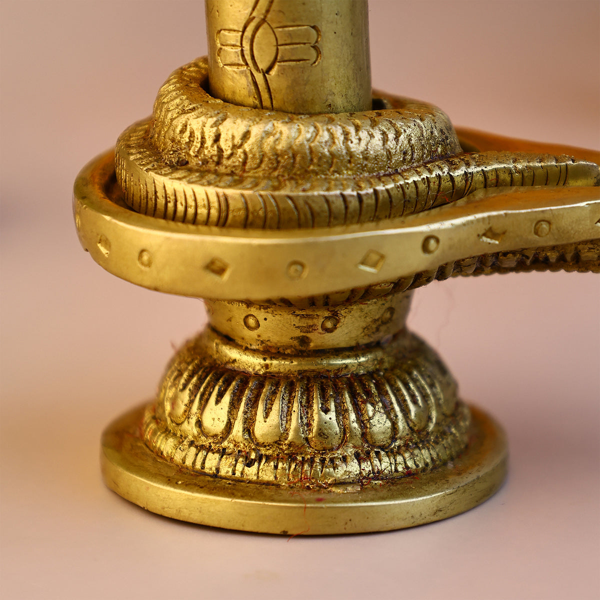 Brass Shiva Lingam With Sheshnag Idol - Abhimantrit