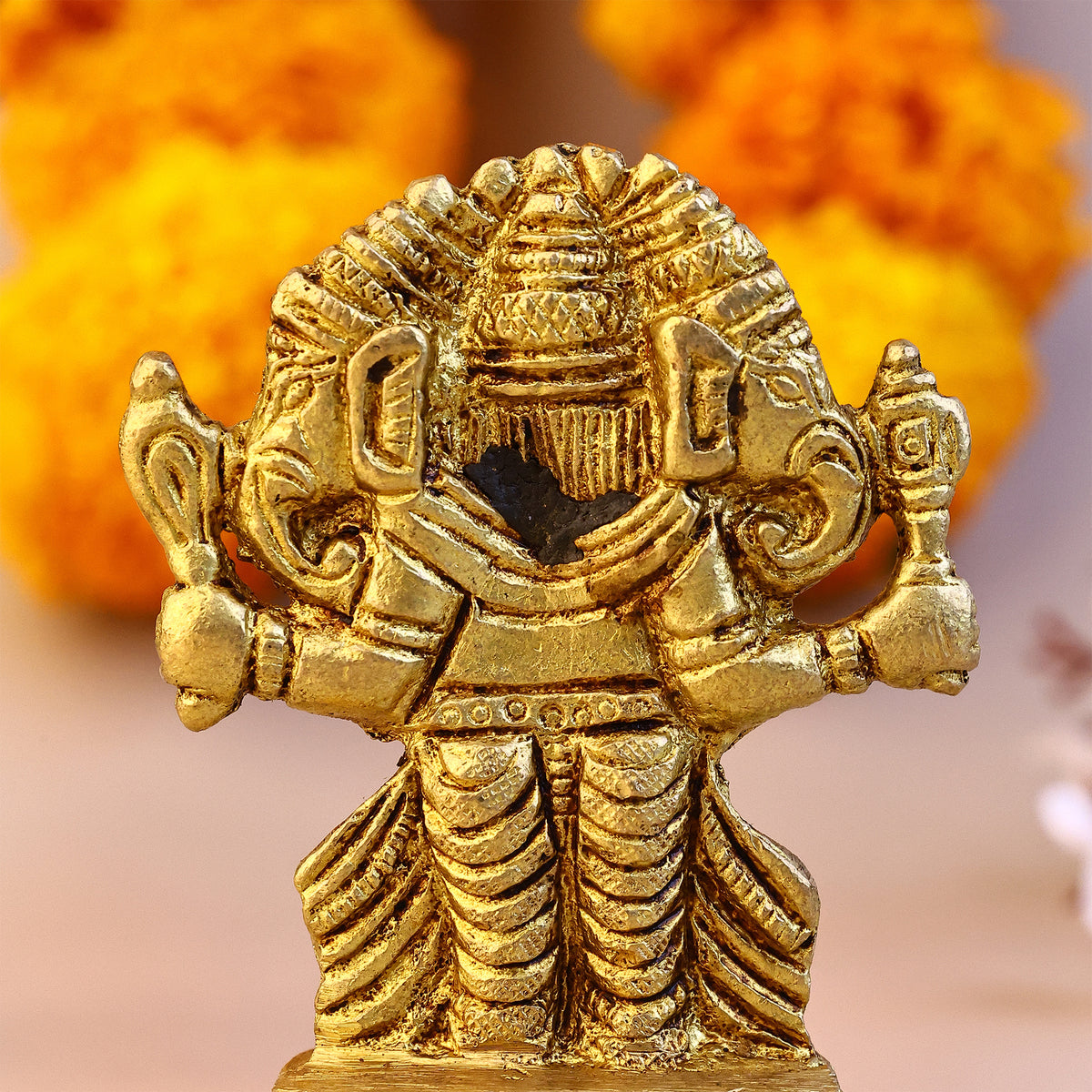 Brass Panchmukhi Ganesha Idol - Abhimantrit