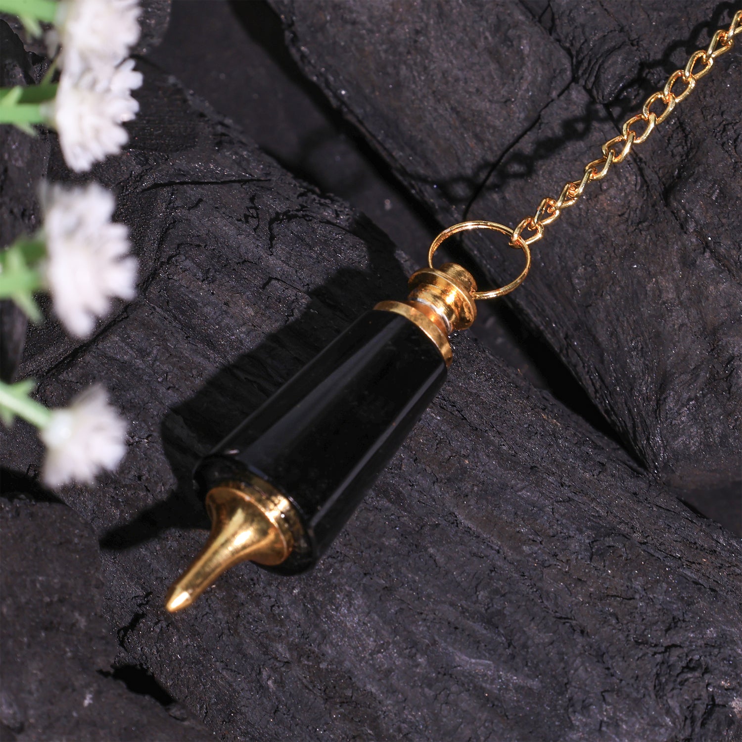 Black Agate Pendulum - Abhimantrit